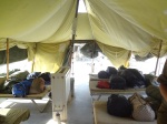 The inside of our tent
